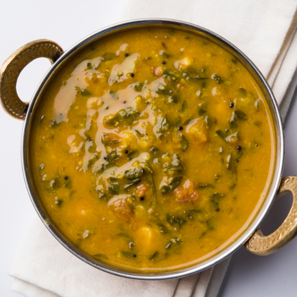 Palak Urad dal Curry with Rice